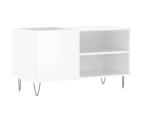 Mueble de discos madera de ingeniería blanco brillo 85x38x48 cm