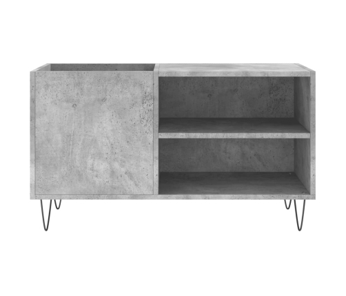 Mueble de discos madera de ingeniería gris hormigón 85x38x48 cm