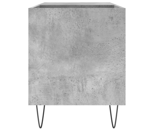 Mueble de discos madera de ingeniería gris hormigón 85x38x48 cm