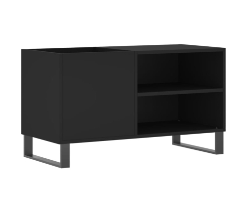 Mueble de discos madera de ingeniería negro 85x38x48 cm