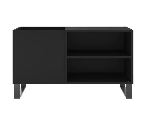 Mueble de discos madera de ingeniería negro 85x38x48 cm