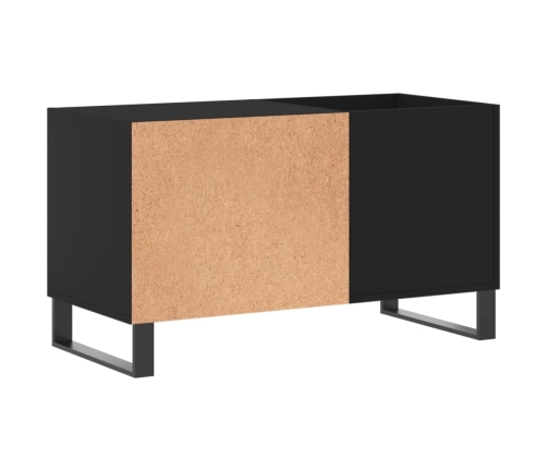 Mueble de discos madera de ingeniería negro 85x38x48 cm