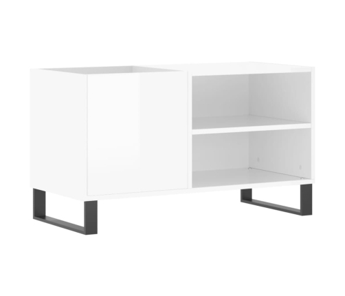 Mueble de discos madera de ingeniería blanco brillo 85x38x48 cm