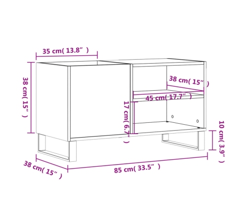 Mueble de discos madera de ingeniería roble Sonoma 85x38x48 cm