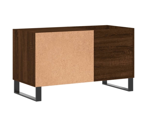 Mueble de discos madera de ingeniería marrón roble 85x38x48 cm