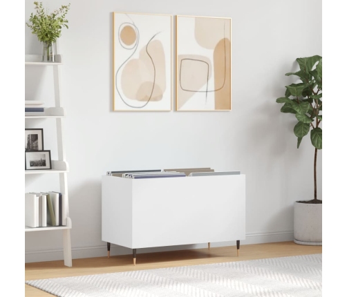 Mueble para discos madera contrachapada blanco 74,5x38x48 cm