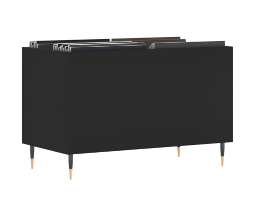 Mueble para discos madera contrachapada negro 74,5x38x48 cm