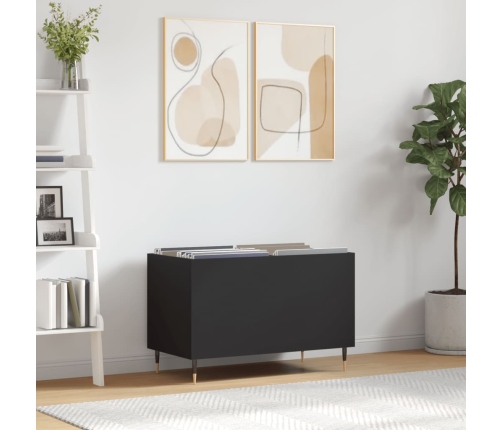 Mueble para discos madera contrachapada negro 74,5x38x48 cm