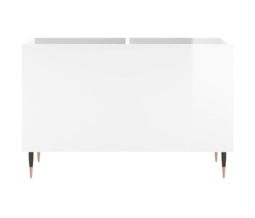 Mueble discos madera contrachapada blanco brillo 74,5x38x48 cm