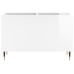 Mueble discos madera contrachapada blanco brillo 74,5x38x48 cm