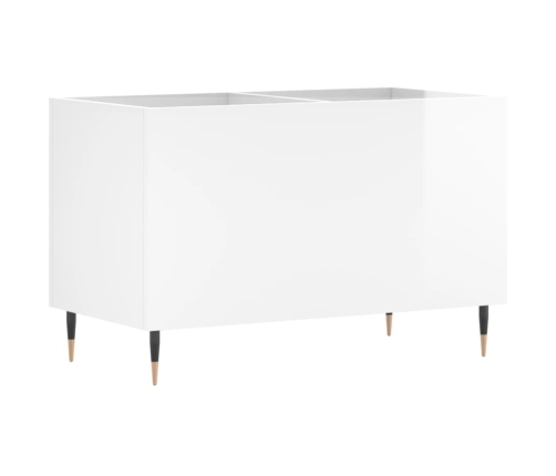 Mueble discos madera contrachapada blanco brillo 74,5x38x48 cm