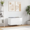 Mueble discos madera contrachapada blanco brillo 74,5x38x48 cm