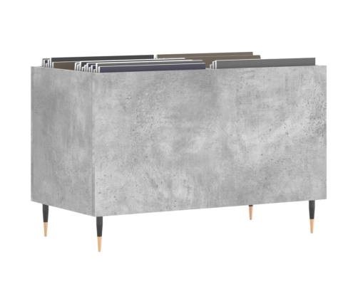 Mueble discos madera contrachapada gris hormigón 74,5x38x48 cm