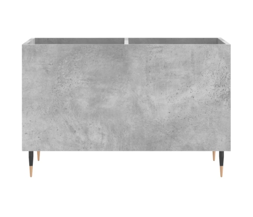 Mueble discos madera contrachapada gris hormigón 74,5x38x48 cm