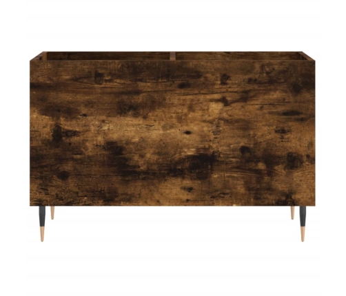 Mueble discos madera contrachapada roble ahumado 74,5x38x48 cm