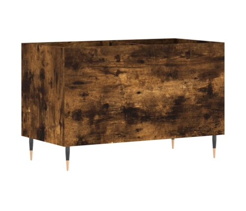 Mueble discos madera contrachapada roble ahumado 74,5x38x48 cm