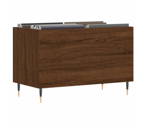 Mueble discos madera contrachapada roble marrón 74,5x38x48 cm