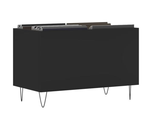 Mueble para discos madera contrachapada negro 74,5x38x48 cm