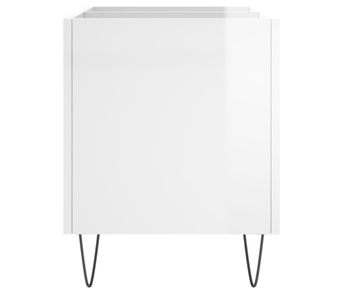 Mueble discos madera contrachapada blanco brillo 74,5x38x48 cm