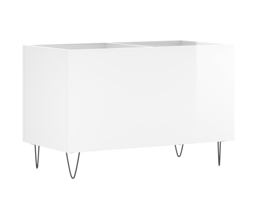 Mueble discos madera contrachapada blanco brillo 74,5x38x48 cm