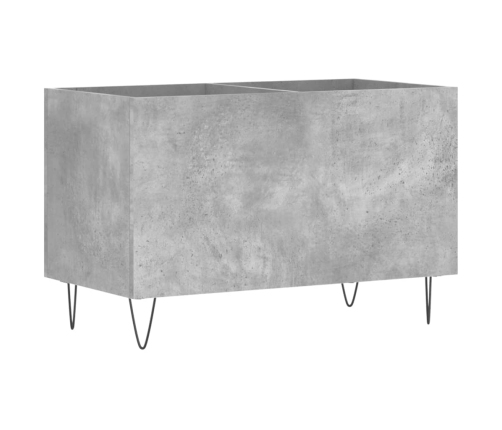 Mueble discos madera contrachapada gris hormigón 74,5x38x48 cm