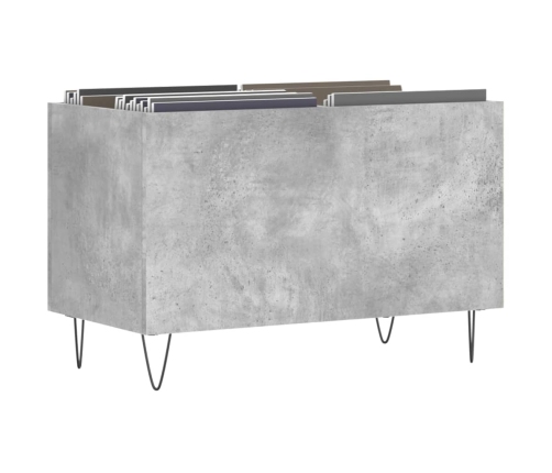 Mueble discos madera contrachapada gris hormigón 74,5x38x48 cm