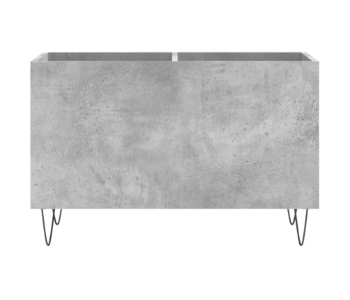 Mueble discos madera contrachapada gris hormigón 74,5x38x48 cm