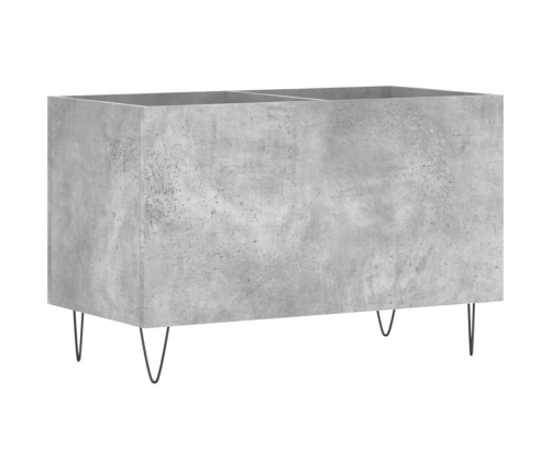 Mueble discos madera contrachapada gris hormigón 74,5x38x48 cm