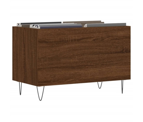 Mueble discos madera contrachapada roble marrón 74,5x38x48 cm