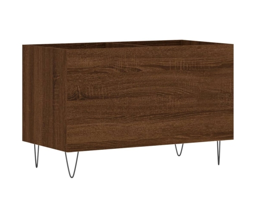 Mueble discos madera contrachapada roble marrón 74,5x38x48 cm