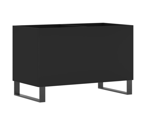 Mueble para discos madera contrachapada negro 74,5x38x48 cm