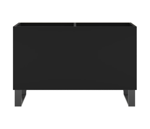 Mueble para discos madera contrachapada negro 74,5x38x48 cm