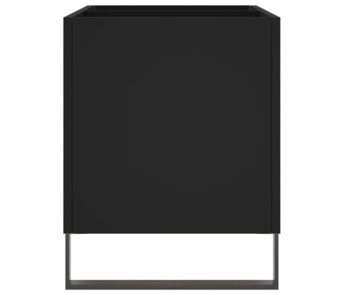 Mueble para discos madera contrachapada negro 74,5x38x48 cm