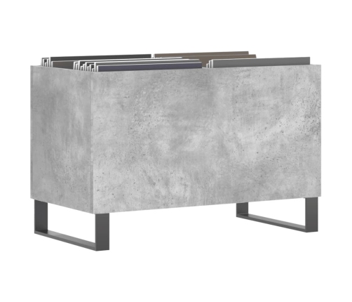 Mueble discos madera contrachapada gris hormigón 74,5x38x48 cm