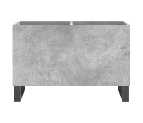 Mueble discos madera contrachapada gris hormigón 74,5x38x48 cm