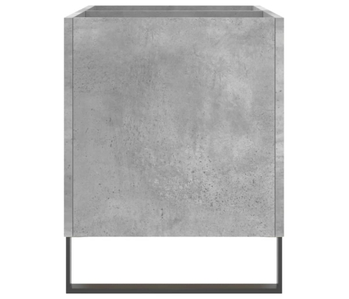 Mueble discos madera contrachapada gris hormigón 74,5x38x48 cm