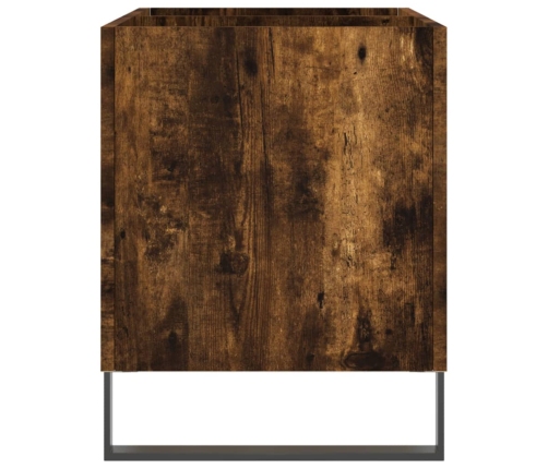 Mueble discos madera contrachapada roble ahumado 74,5x38x48 cm