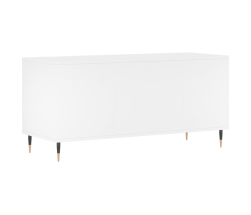 Mueble para discos madera contrachapada blanco 100x38x48 cm