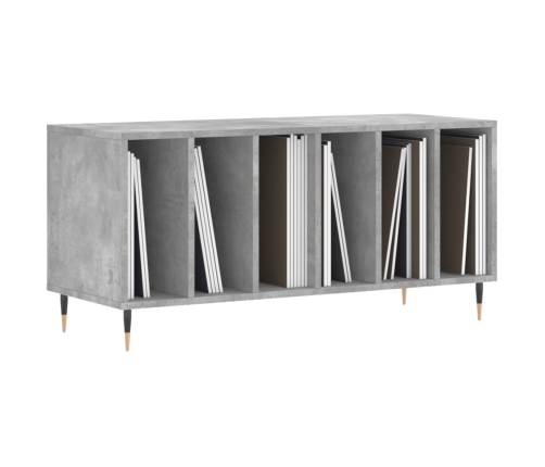 Mueble discos madera contrachapada gris hormigón 100x38x48 cm