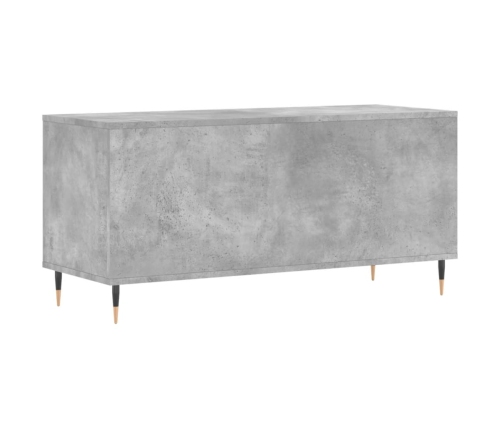 Mueble discos madera contrachapada gris hormigón 100x38x48 cm