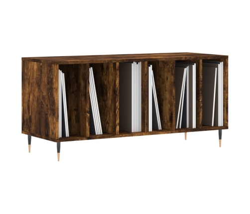 Mueble discos madera contrachapada roble ahumado 100x38x48 cm