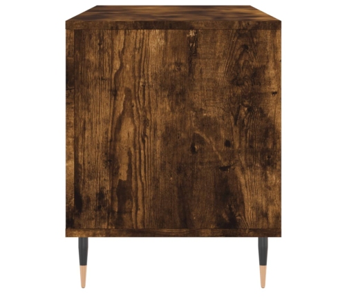 Mueble discos madera contrachapada roble ahumado 100x38x48 cm