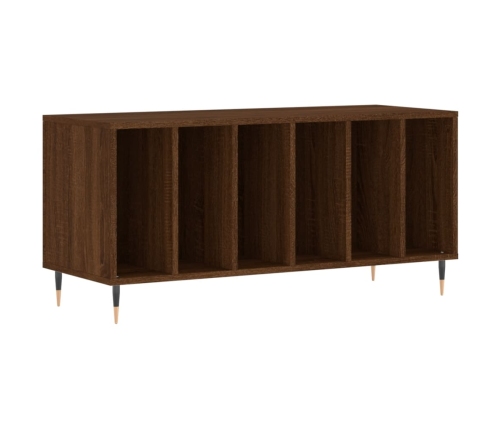 Mueble discos madera contrachapada roble marrón 100x38x48 cm