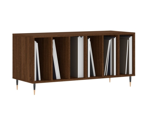 Mueble discos madera contrachapada roble marrón 100x38x48 cm