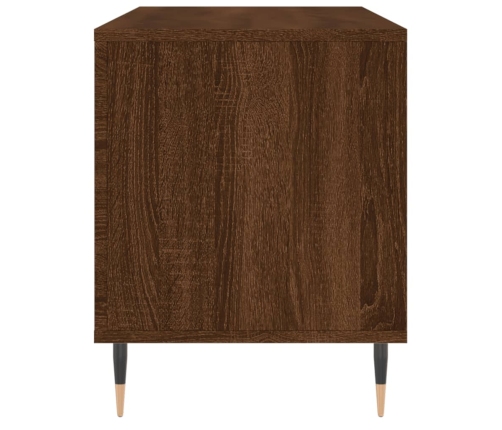 Mueble discos madera contrachapada roble marrón 100x38x48 cm