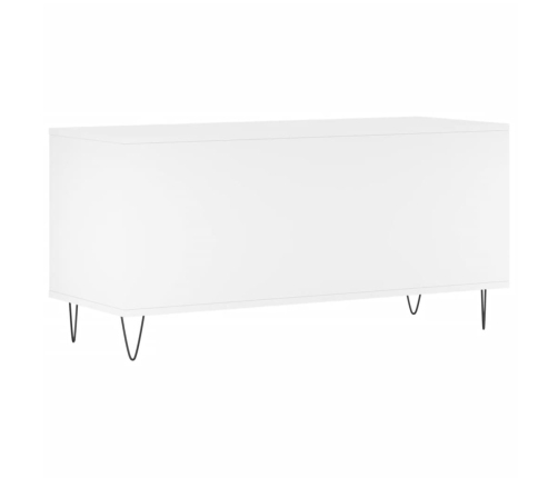 Mueble para discos madera contrachapada blanco 100x38x48 cm