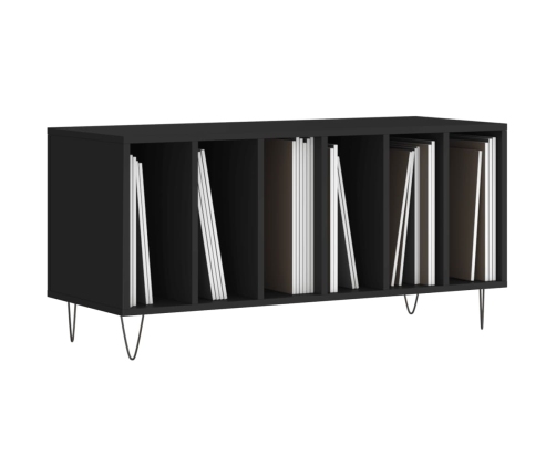 Mueble para discos madera contrachapada negro 100x38x48 cm