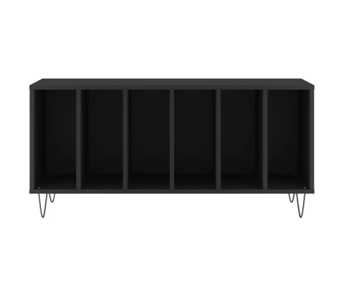 Mueble para discos madera contrachapada negro 100x38x48 cm