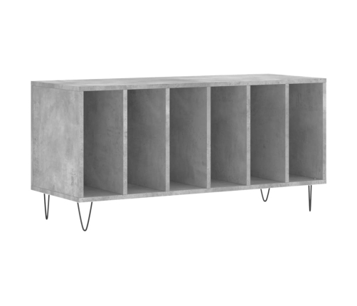 Mueble discos madera contrachapada gris hormigón 100x38x48 cm