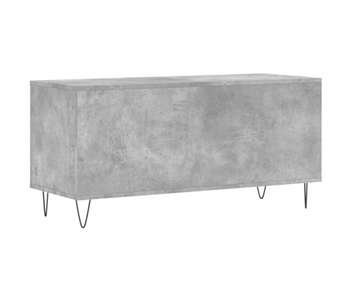 Mueble discos madera contrachapada gris hormigón 100x38x48 cm